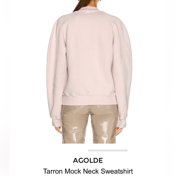 Agolde Light Pink Mock Neck Sweatshirt - Picture 2 of 8